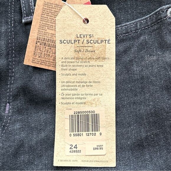 Levis Levi’s 721 High Rise Skinny Jeans Black Size 24 - Picture 11 of 14